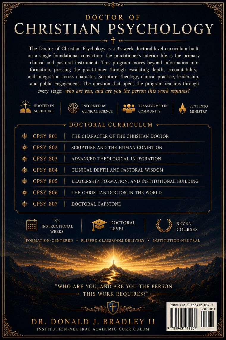 Doctor of Christian Psychology — back cover