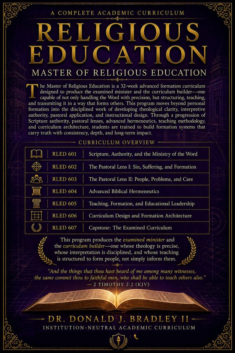 Master of Religious Education — back cover