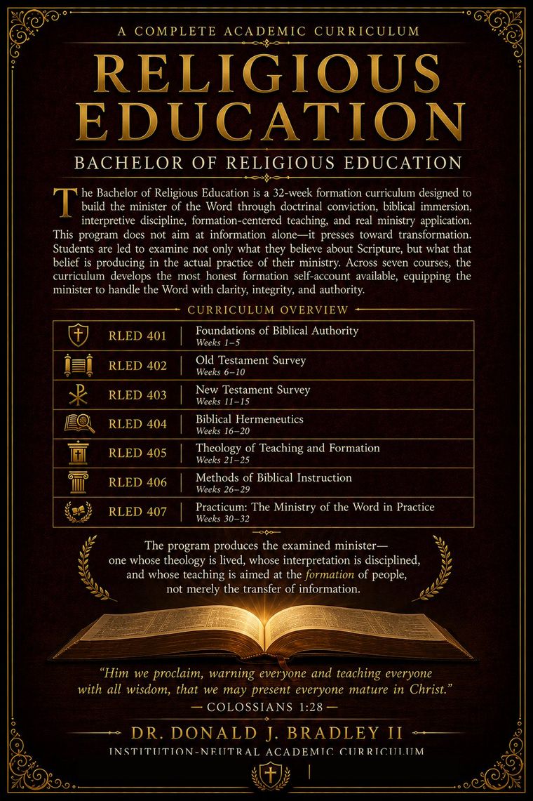 Religious Education, Bachelor's level — back cover