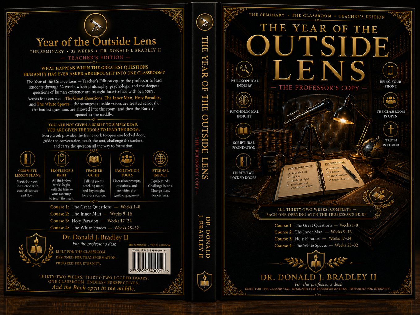 The Year of the Outside Lens - The Professor's Copy, full jacket (back, spine, front)